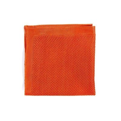 Burnt orange knitted pocket square