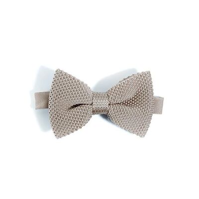 Champagne knitted bow tie