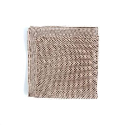 Champagne knitted pocket square