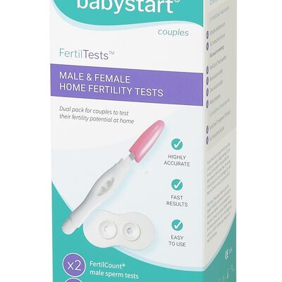 FertilTests, Dual pack of fertility tests for both men and women, Pack of 4 Tests