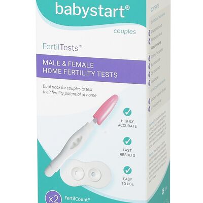 FertilTests, Dual pack of fertility tests for both men and women, Pack of 4 Tests