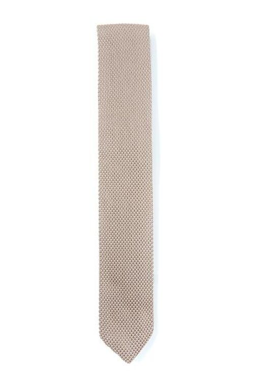 Champagne knitted tie