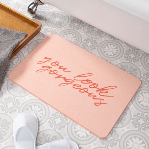 You Look Gorgeous Pink Stone Non Slip Bath Mat