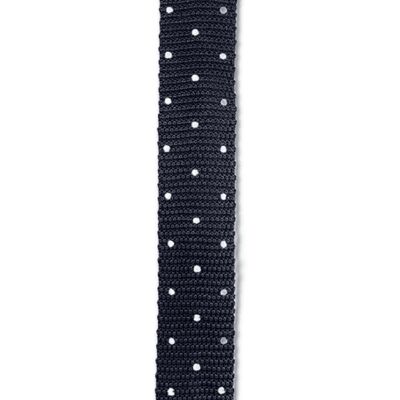Cravate tricotée à pois gris foncé