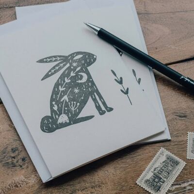 Tarjeta de tipografía de conejo popular