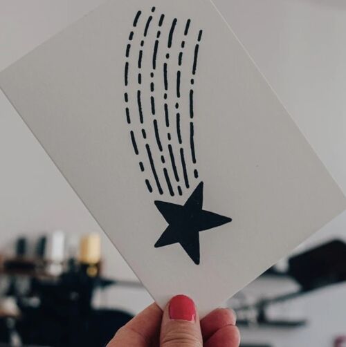 Shooting Star Comet Letterpress Card