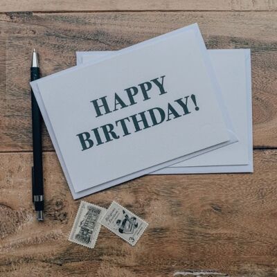 Tarjeta de tipografía de feliz cumpleaños