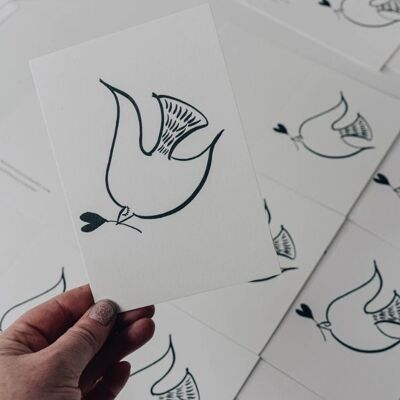Tarjeta de tipografía de paloma