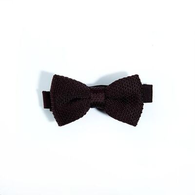 Children's brown knitted bow tie