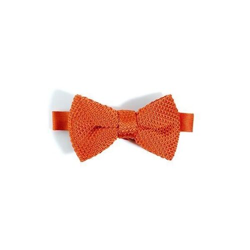 Children's burnt orange knitted bow tie