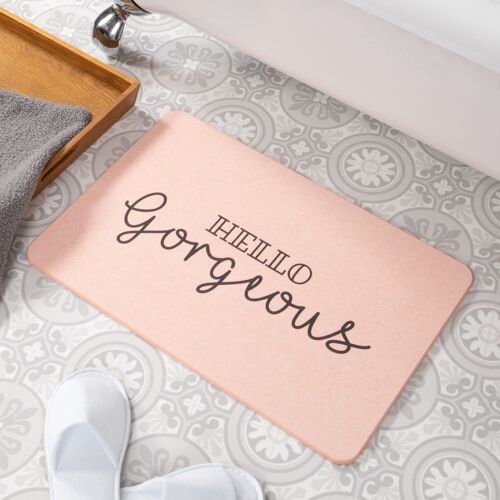 Hello Gorgeous Pink Stone Non Slip Bath Mat