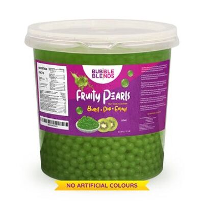 Bubble Blends Fruity Pearls Popping Boba, mit Fruchtsaft gefüllte Boba-Perlen 3,2 kg – Kiwi