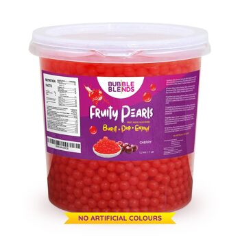 Bubble Blends Fruity Pearls Popping Boba, Perles Boba remplies de jus de fruits 3,2 kg - cerise