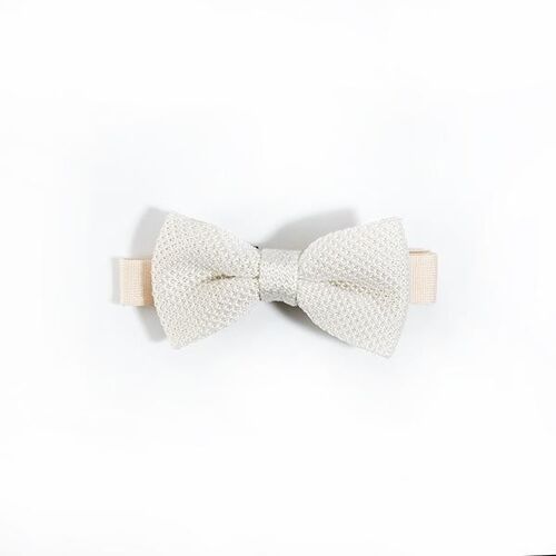 Children's cream knitted bow tie