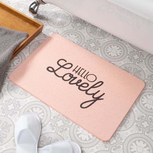 Hello Lovely Pink Stone Non Slip Bath Mat