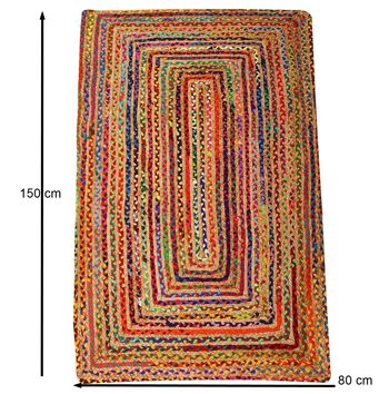 Tapis en jute Esha coloré 80x150 cm noué main 6