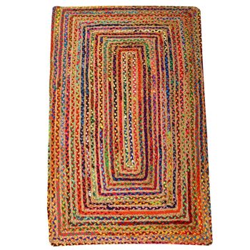 Tapis en jute Esha coloré 80x150 cm noué main 9