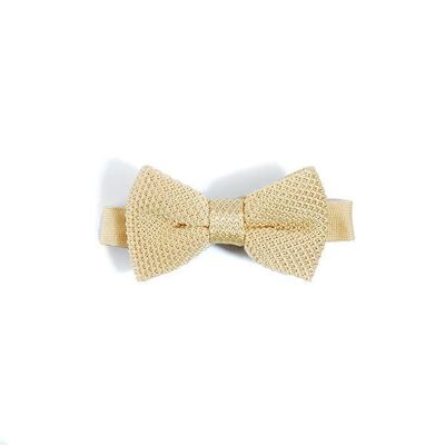 Noeud papillon en tricot jaune doux pour enfants