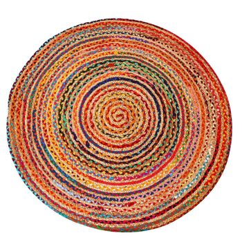 Tapis de jute Tamani coloré Ø 90 cm tapis rond en fibres naturelles tapis de jute décoratif 7