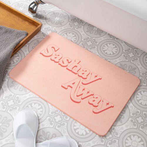 Sashay Away Pink Stone Non Slip Bath Mat