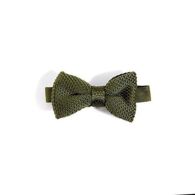 Children's moss green knitted bow tie