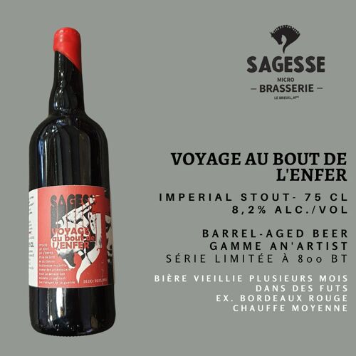 Voyage au bout de l'Enfer - Imperial Stout - Barrel Aged Beer - 8,2 ° Alc - 75 Cl