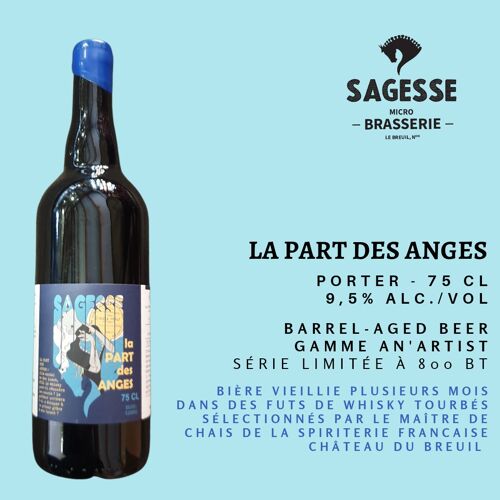 La Part des Anges - Imperial Porter - Barrel Aged Beer (tourbe) - 9,5 ° Alc - 75 Cl