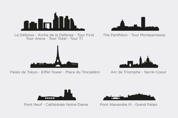 Formes de l'horizon 3D de la silhouette de la ville de Paris (modèle de jouet et de décoration d'architecture) 4