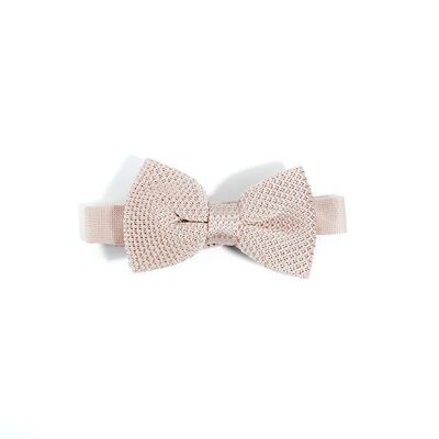 Children's rose quartz knitted bow tie