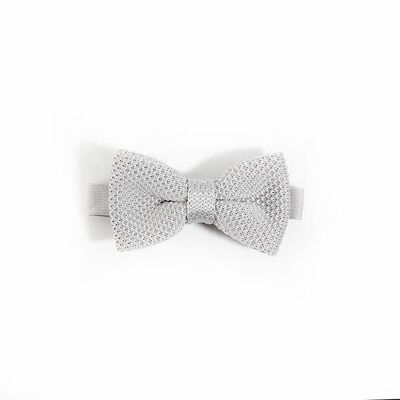 Children's silver knitted bow tie