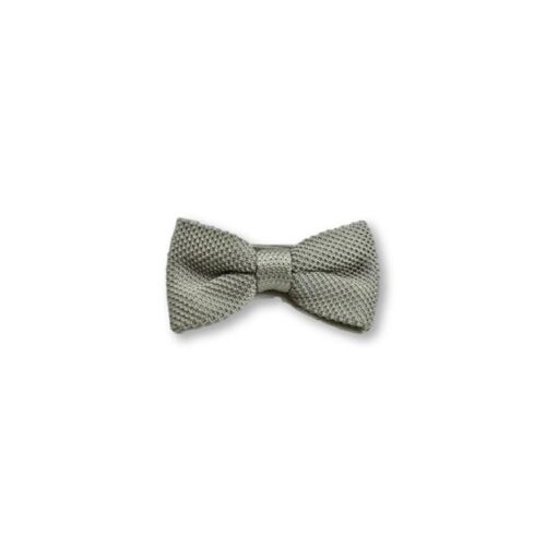 Children's stone grey knitted bow tie