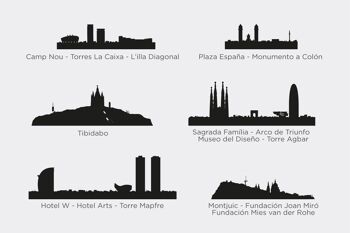 Formes de l'horizon 3D de la silhouette de la ville de Barcelone (modèle de jouet et de décoration d'architecture) 5