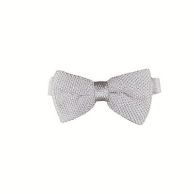 Cream knitted bow tie