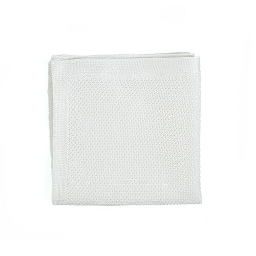 Cream knitted pocket square
