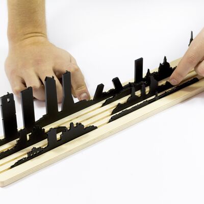 Formas del horizonte de la silueta de la ciudad en 3D de Madrid (modelo de juguete y decoración de arquitectura)