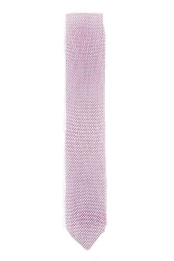Cravate en tricot rose poussiéreux