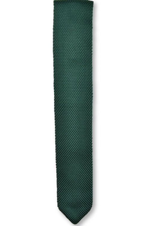 Green knitted tie