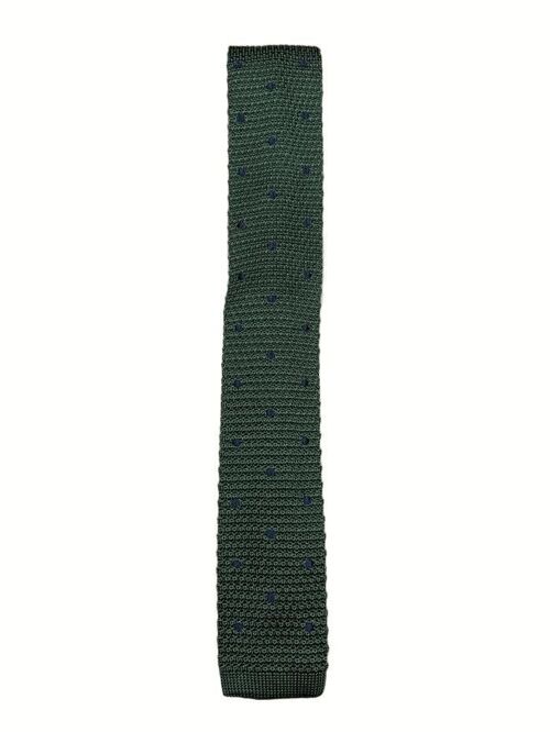 Green Polka Dot Knitted Tie