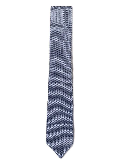 Grey Knitted Silk Tie