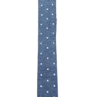 Light Blue Marl Polka Dot Knitted Tie