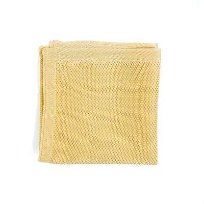 Pochette de costume en maille jaune doux