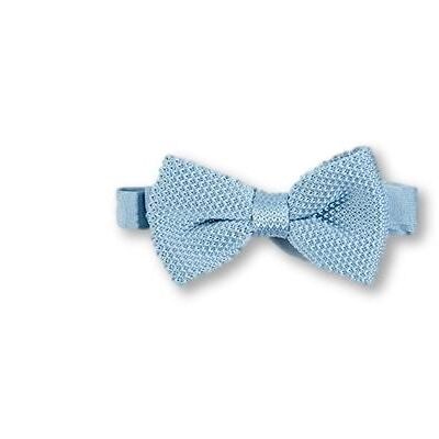 Misty blue knitted bow tie
