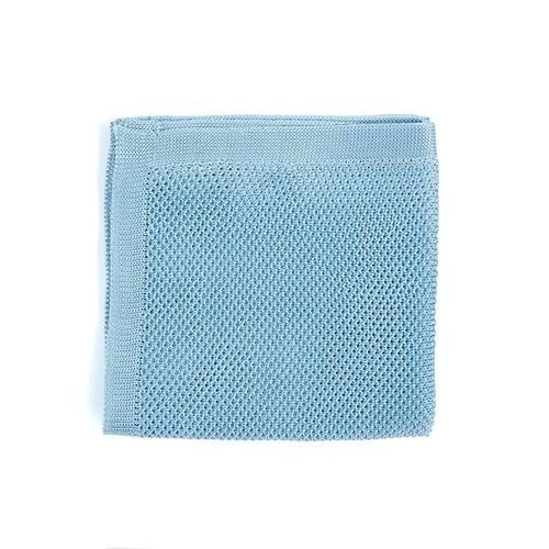 Misty blue knitted pocket square