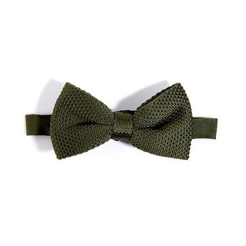 Moss green knitted bow tie