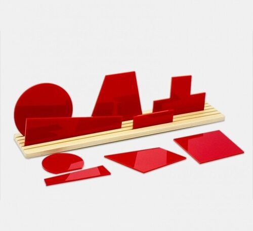 Shapes of Suprematism Red 3D Art Silhouette (toy diorama & decor)