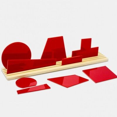 Shapes of Suprematism Red 3D Art Silhouette (toy diorama & decor)