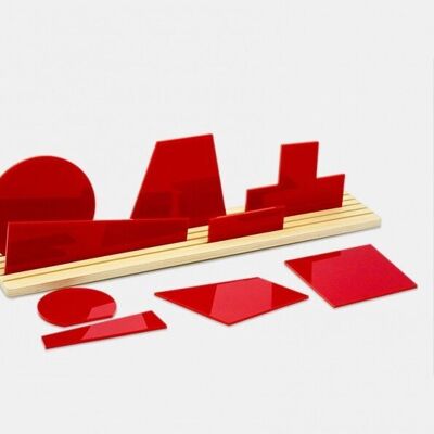Formas de suprematismo Silueta de arte 3D roja (diorama de juguete y decoración)