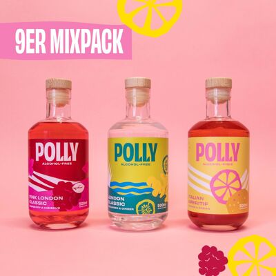 Spiritueux sans alcool 9er Mix Pack | 3 x Classique de Londres | 3 x apéritif italien | 3 x Londres classique rose