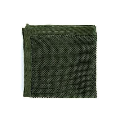 Pañuelo de bolsillo de punto verde musgo