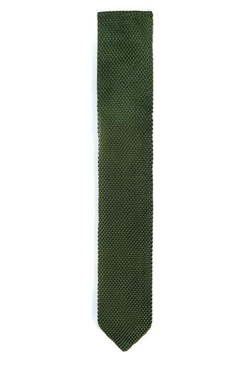 Moss green knitted tie